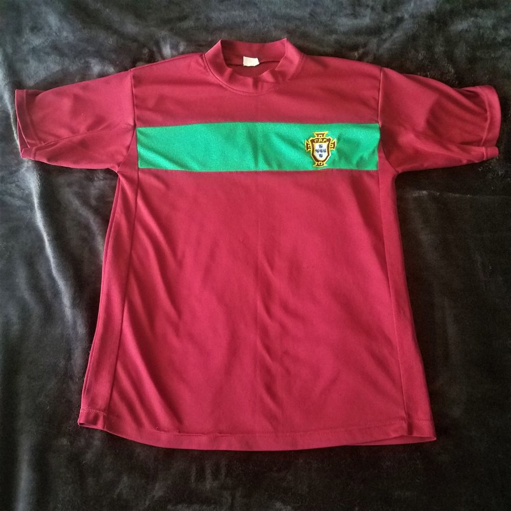 Cristiano Ronaldo Portugal International Jersey, Maroon/Gold, Men's Medium,